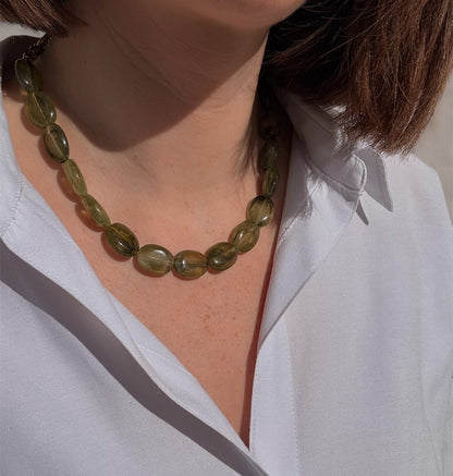 OPALE - Collier de perles ovales colorées