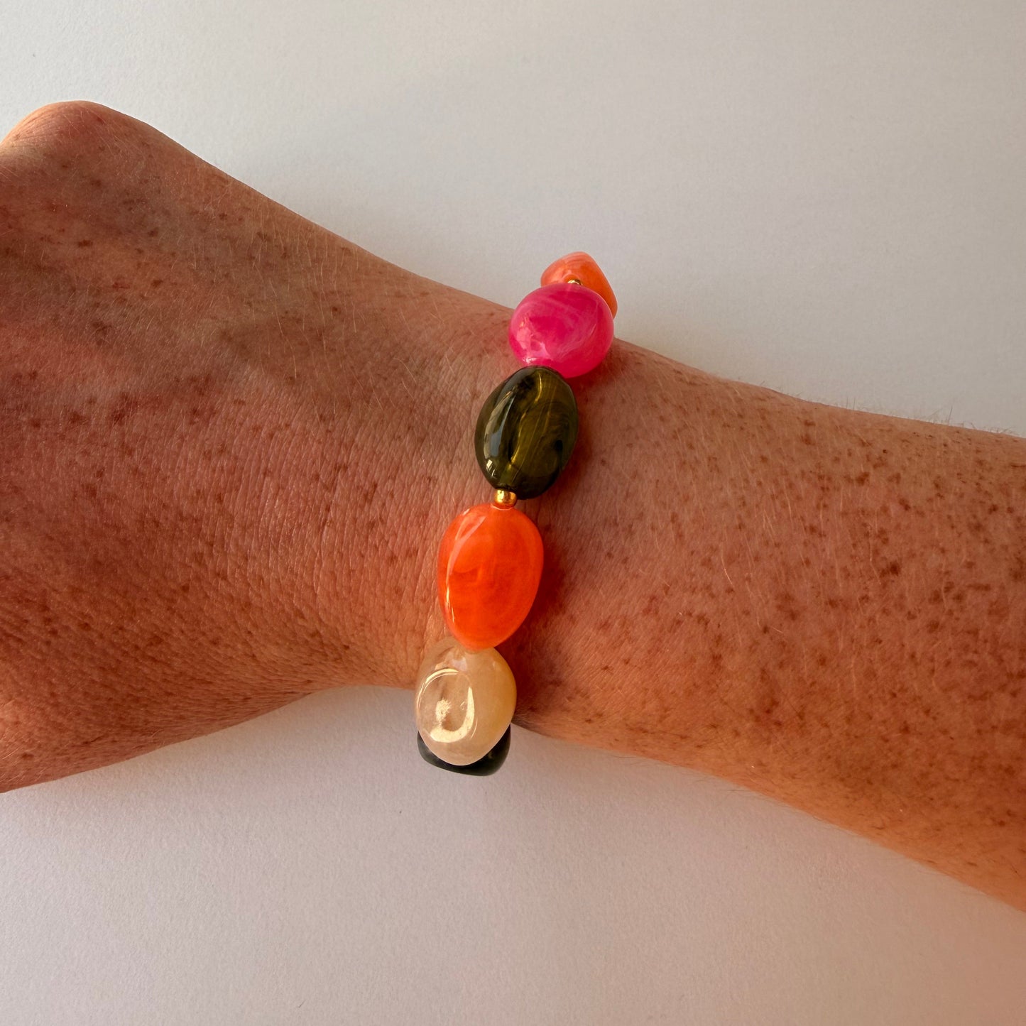 OPALE – Bracelet de perles ovales colorées