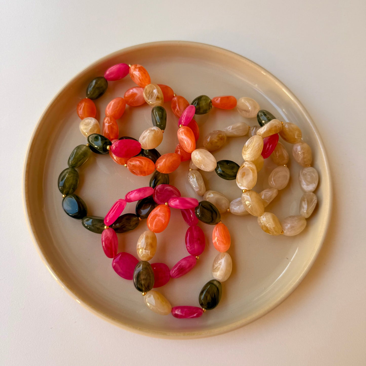 OPALE – Bracelet de perles ovales colorées