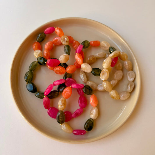 OPALE – Bracelet de perles ovales colorées