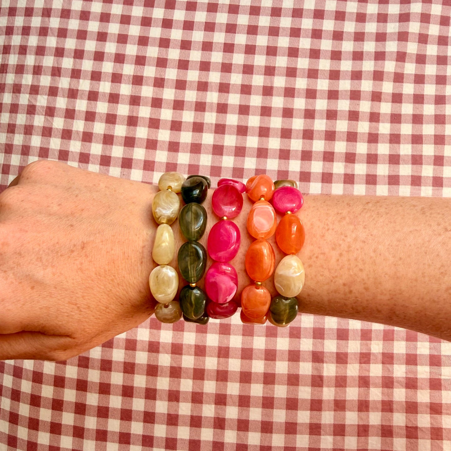 OPALE – Bracelet de perles ovales colorées