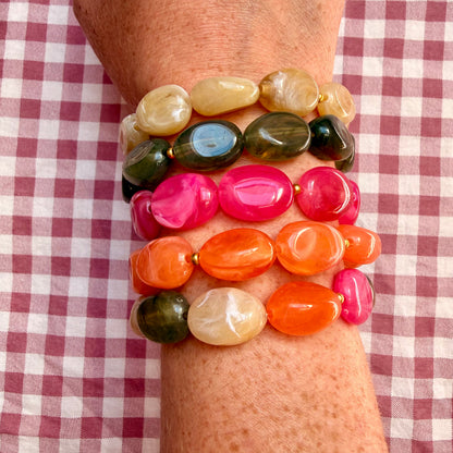 OPALE – Bracelet de perles ovales colorées
